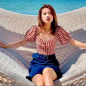 Red Gingham Crop Top